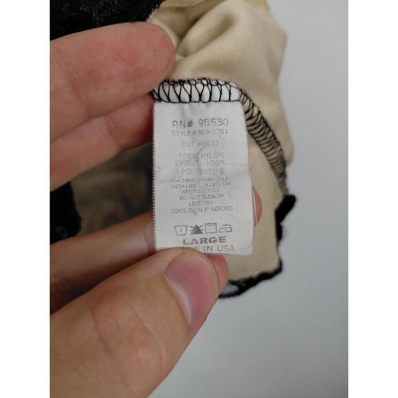 Vintage Top Womens Large Floral Mesh Lace Overlay Y2K Sexy Retro CDW USA Made - Picture 6 of 7